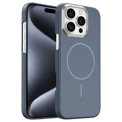 For iPhone 15 Pro Max Gold Armor PC Thin Circle MagSafe Shockproof Phone Case - Carbon Grey - EDA009692707H