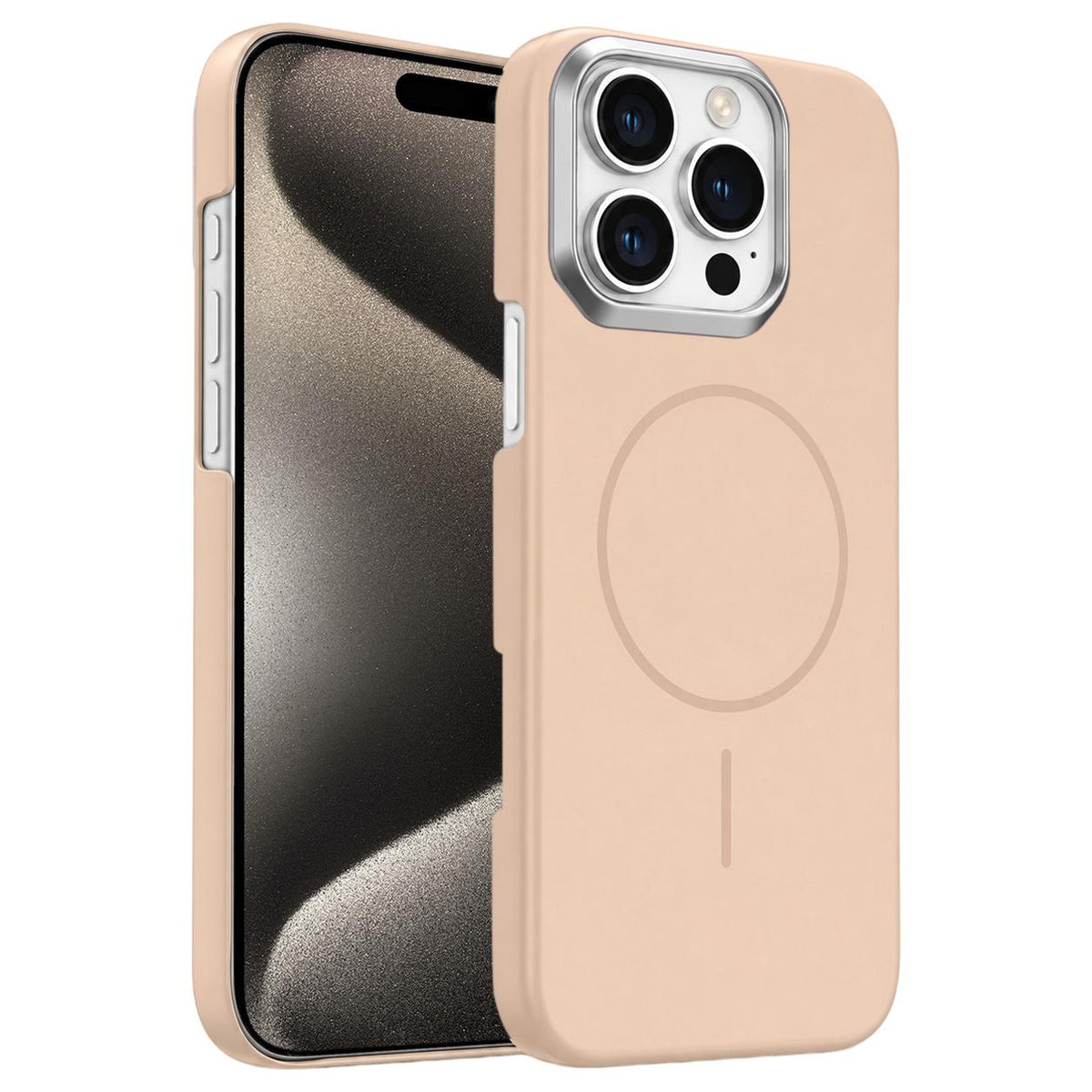 For iPhone 15 Pro Gold Armor PC Thin Circle MagSafe Shockproof Phone Case - Desert Gold - EDA009692708D