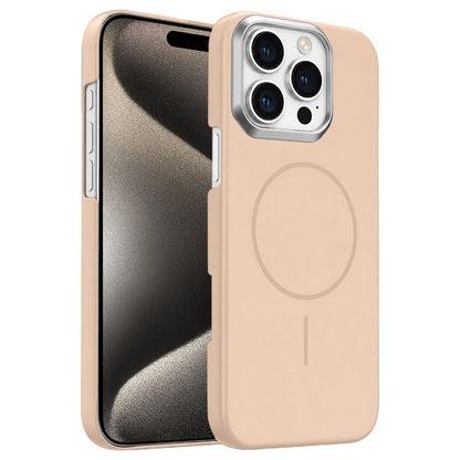 For iPhone 15 Pro Gold Armor PC Thin Circle MagSafe Shockproof Phone Case - Desert Gold - EDA009692708D