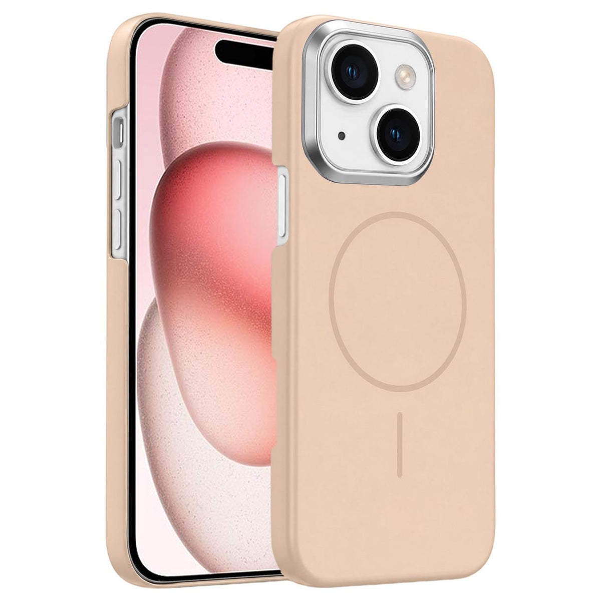 For iPhone 15 Gold Armor PC Thin Circle MagSafe Shockproof Phone Case - Desert Gold - EDA009692710D