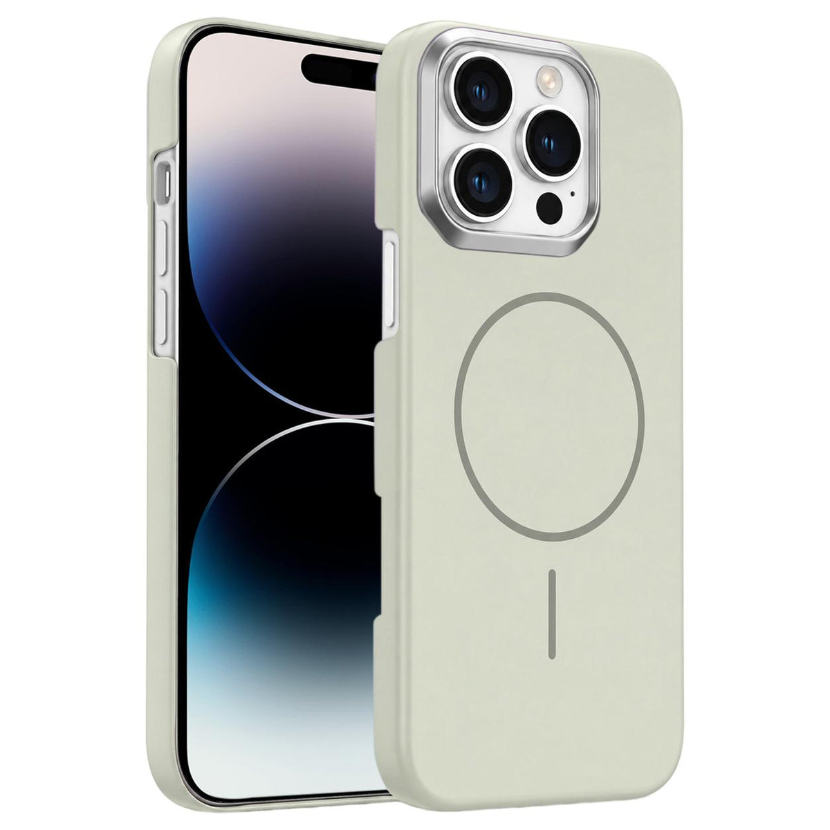 For iPhone 14 Pro Gold Armor PC Thin Circle MagSafe Shockproof Phone Case - Summit Stone - EDA009692713B