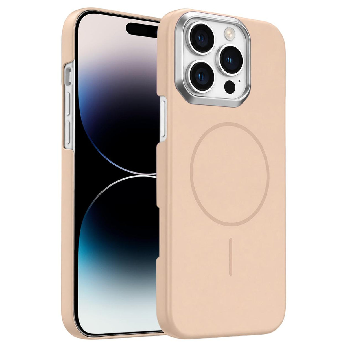 For iPhone 14 Pro Gold Armor PC Thin Circle MagSafe Shockproof Phone Case - Desert Gold - EDA009692713D