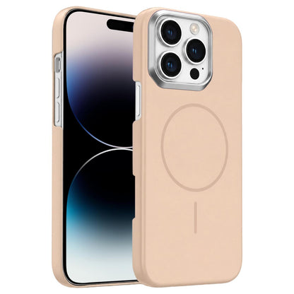 For iPhone 14 Pro Gold Armor PC Thin Circle MagSafe Shockproof Phone Case - Desert Gold - EDA009692713D