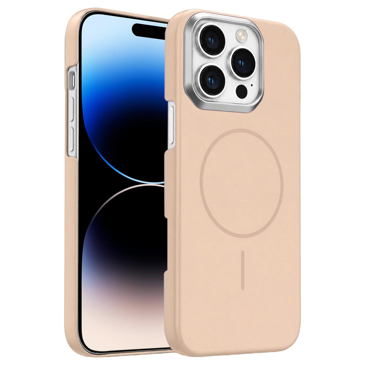 For iPhone 14 Pro Max Gold Armor PC Thin Circle MagSafe Shockproof Phone Case - Desert Gold - EDA009692714D