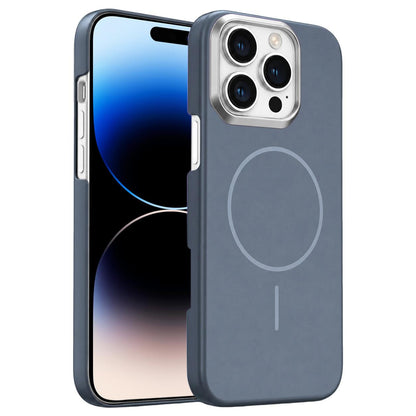 For iPhone 14 Pro Max Gold Armor PC Thin Circle MagSafe Shockproof Phone Case - Carbon Grey - EDA009692714H