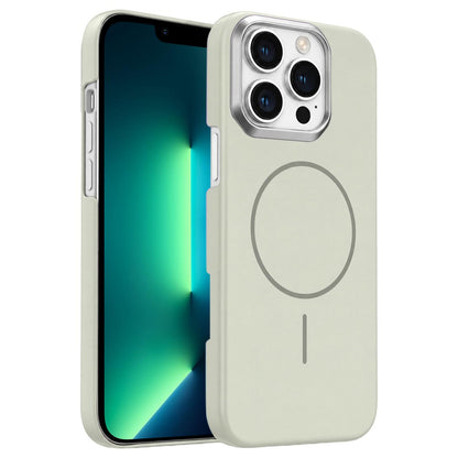 For iPhone 13 Pro Max Gold Armor PC Thin Circle MagSafe Shockproof Phone Case - Summit Stone - EDA009692715B
