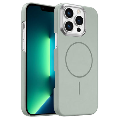 For iPhone 13 Pro Max Gold Armor PC Thin Circle MagSafe Shockproof Phone Case - Titanium Gray - EDA009692715C