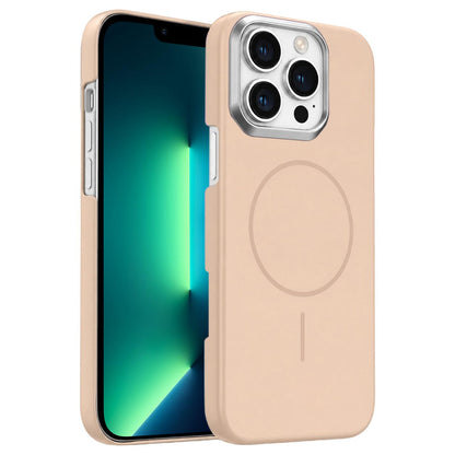 For iPhone 13 Pro Max Gold Armor PC Thin Circle MagSafe Shockproof Phone Case - Desert Gold - EDA009692715D