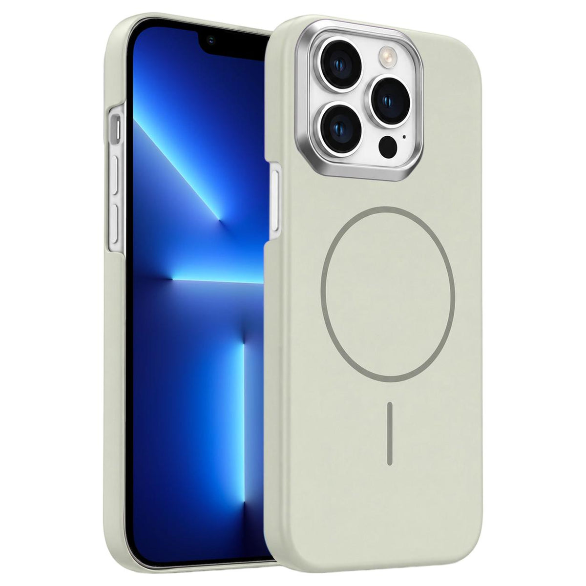 For iPhone 13 Pro Gold Armor PC Thin Circle MagSafe Shockproof Phone Case - Summit Stone - EDA009692716B