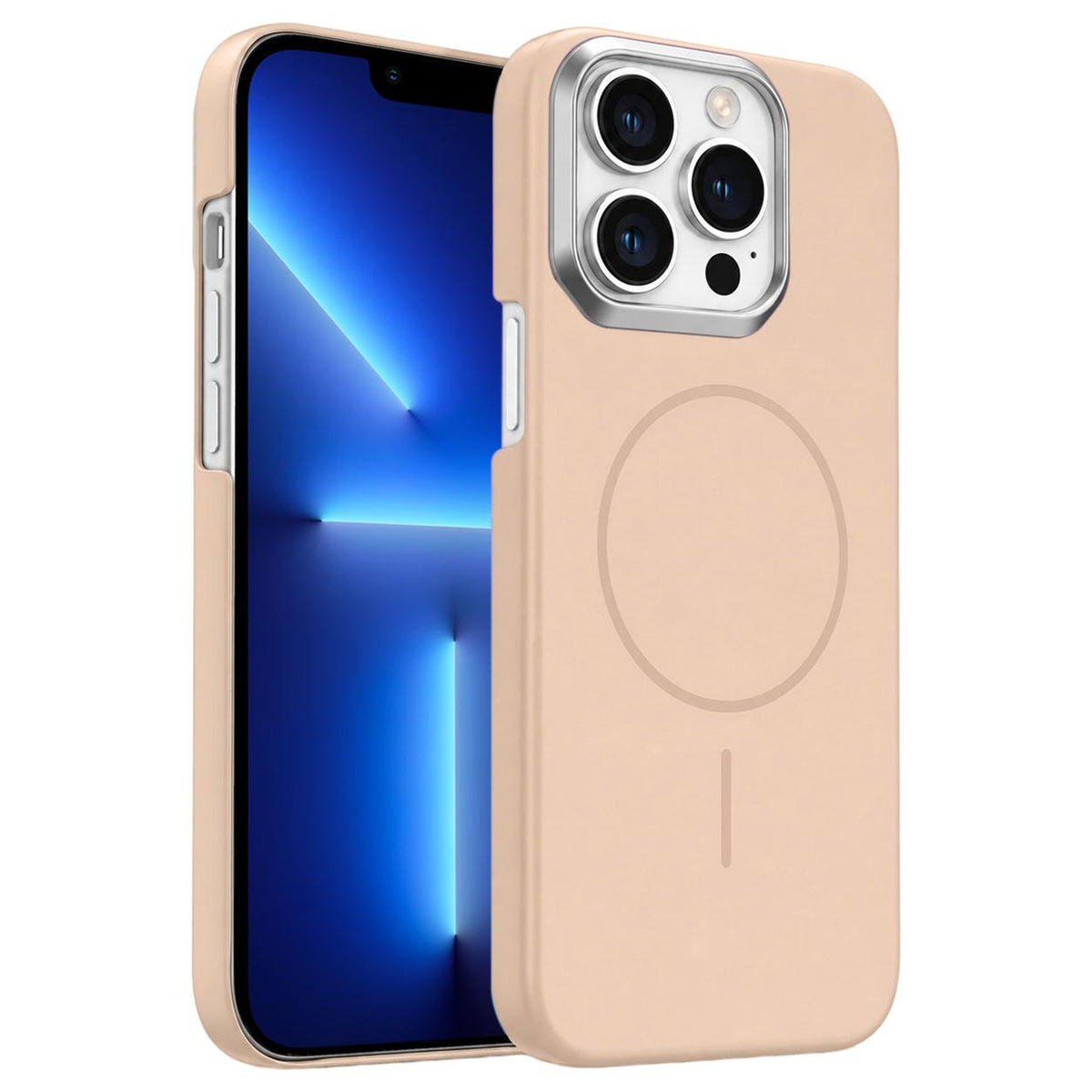 For iPhone 13 Pro Gold Armor PC Thin Circle MagSafe Shockproof Phone Case - Desert Gold - EDA009692716D