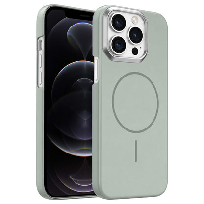 For iPhone 12 Pro Gold Armor PC Thin Circle MagSafe Shockproof Phone Case - Titanium Gray - EDA009692720C