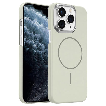 For iPhone 11 Pro Gold Armor PC Thin Circle MagSafe Shockproof Phone Case - Summit Stone - EDA009692723B