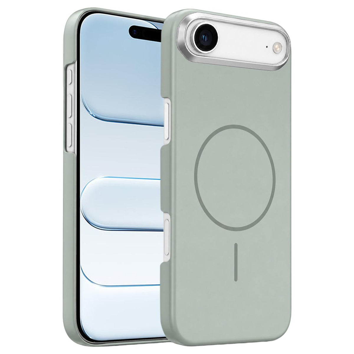 For iPhone Air Gold Armor PC Thin Circle MagSafe Shockproof Phone Case - Titanium Gray - EDA009692724C