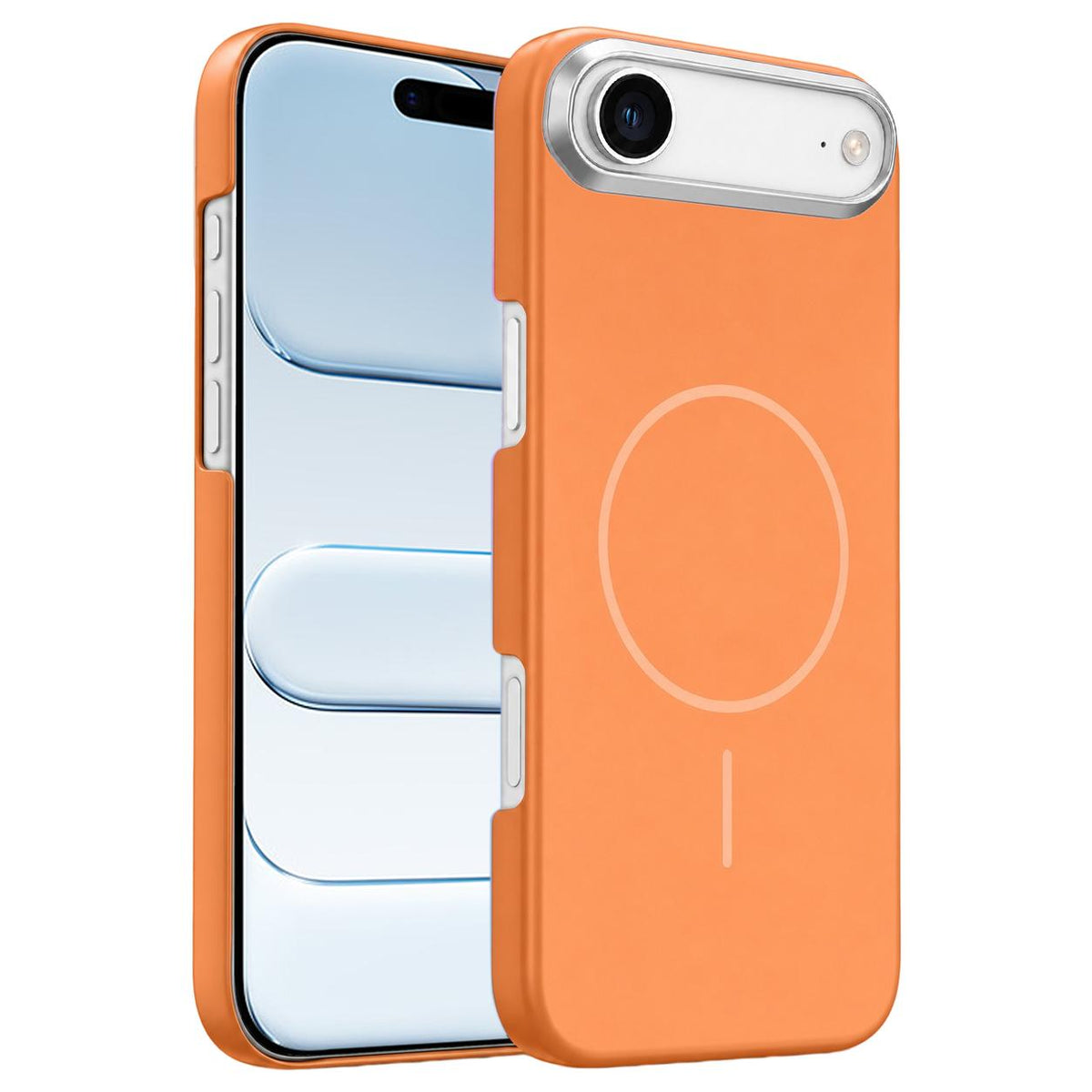For iPhone Air Gold Armor PC Thin Circle MagSafe Shockproof Phone Case - Orange - EDA009692724E
