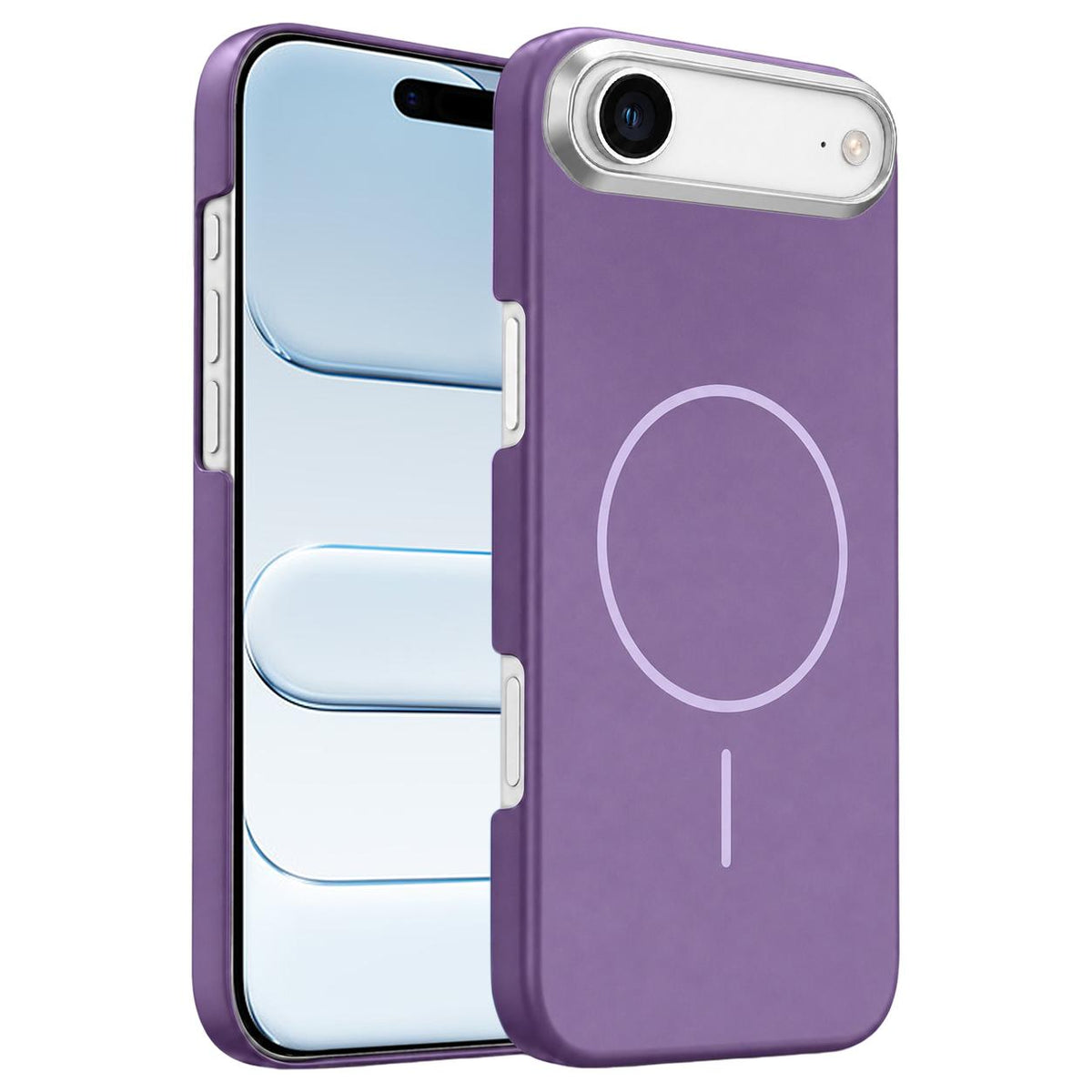 For iPhone Air Gold Armor PC Thin Circle MagSafe Shockproof Phone Case - Purple - EDA009692724F