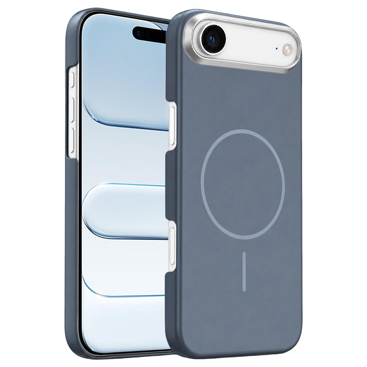 For iPhone Air Gold Armor PC Thin Circle MagSafe Shockproof Phone Case - Carbon Grey - EDA009692724H