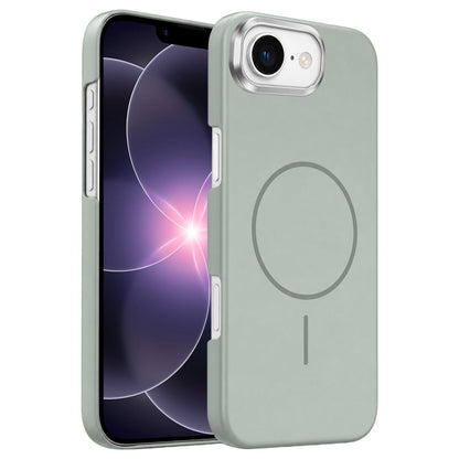 For iPhone 17e /16e Gold Armor PC Thin Circle MagSafe Shockproof Phone Case - Titanium Gray - EDA009692725C