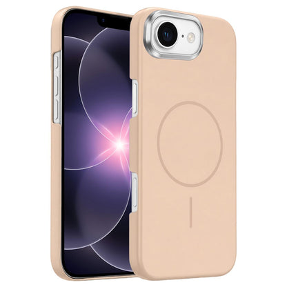 For iPhone 17e /16e Gold Armor PC Thin Circle MagSafe Shockproof Phone Case - Desert Gold - EDA009692725D