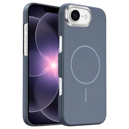 For iPhone 17e /16e Gold Armor PC Thin Circle MagSafe Shockproof Phone Case - Carbon Grey - EDA009692725H