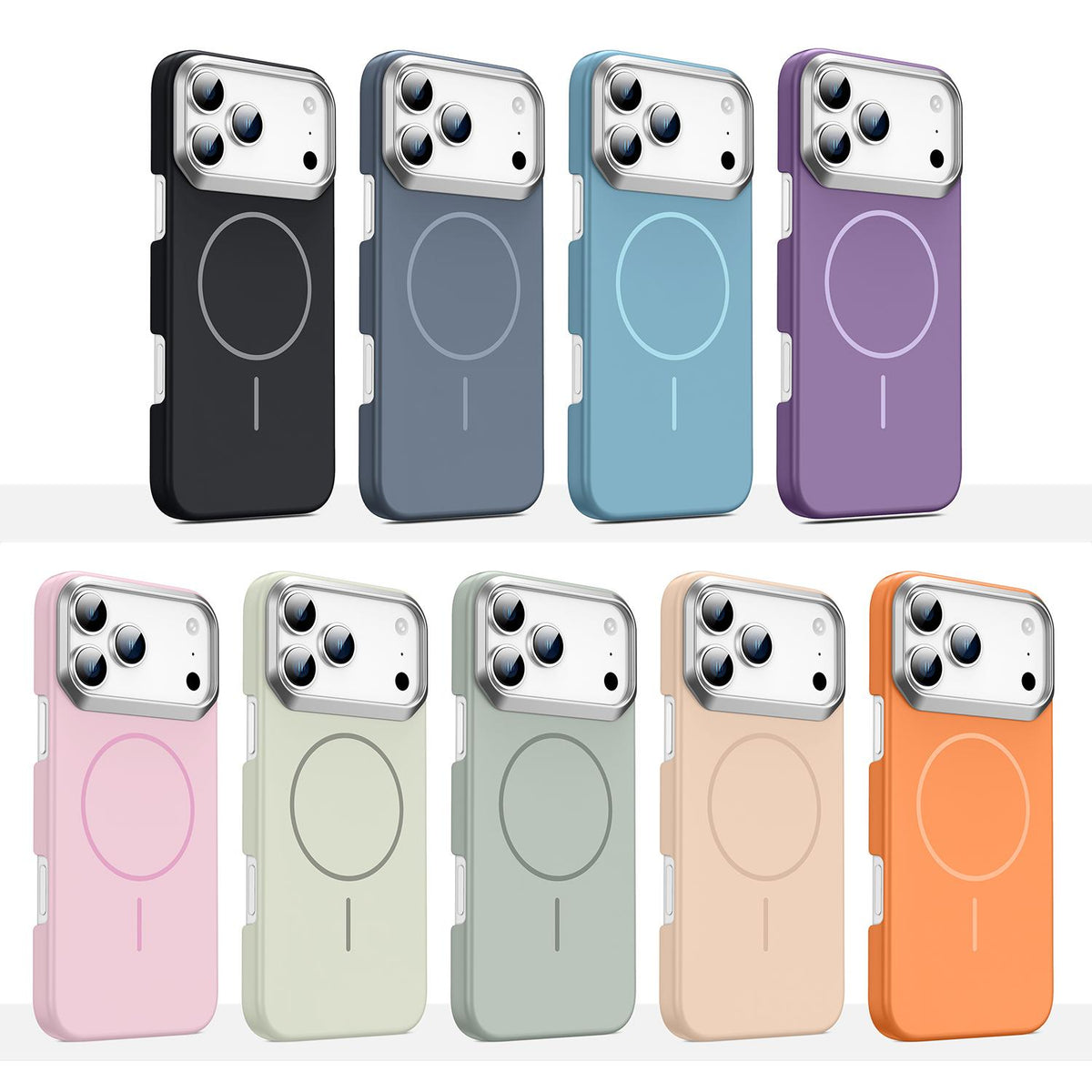 For iPhone 12 Gold Armor PC Thin Circle MagSafe Shockproof Phone Case - Purple - EDA009692718F