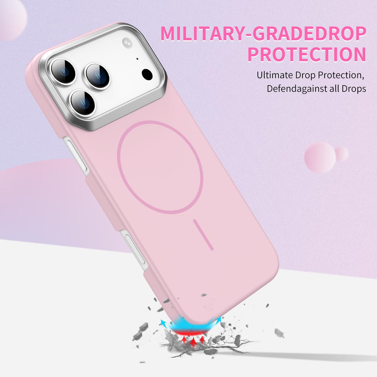 For iPhone 18 Pro / 17 Pro Gold Armor PC Thin Circle MagSafe Shockproof Phone Case - Carbon Grey - EDA009692701H