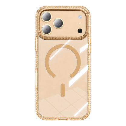 For iPhone 18 Pro / 17 Pro Kylin Pattern Transparent Magnetic Phone Case - Transparent Gold - EDA009693102B