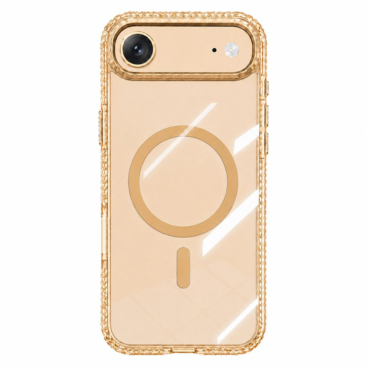 For iPhone Air Kylin Pattern Transparent Magnetic Phone Case - Transparent Gold - EDA009693104B