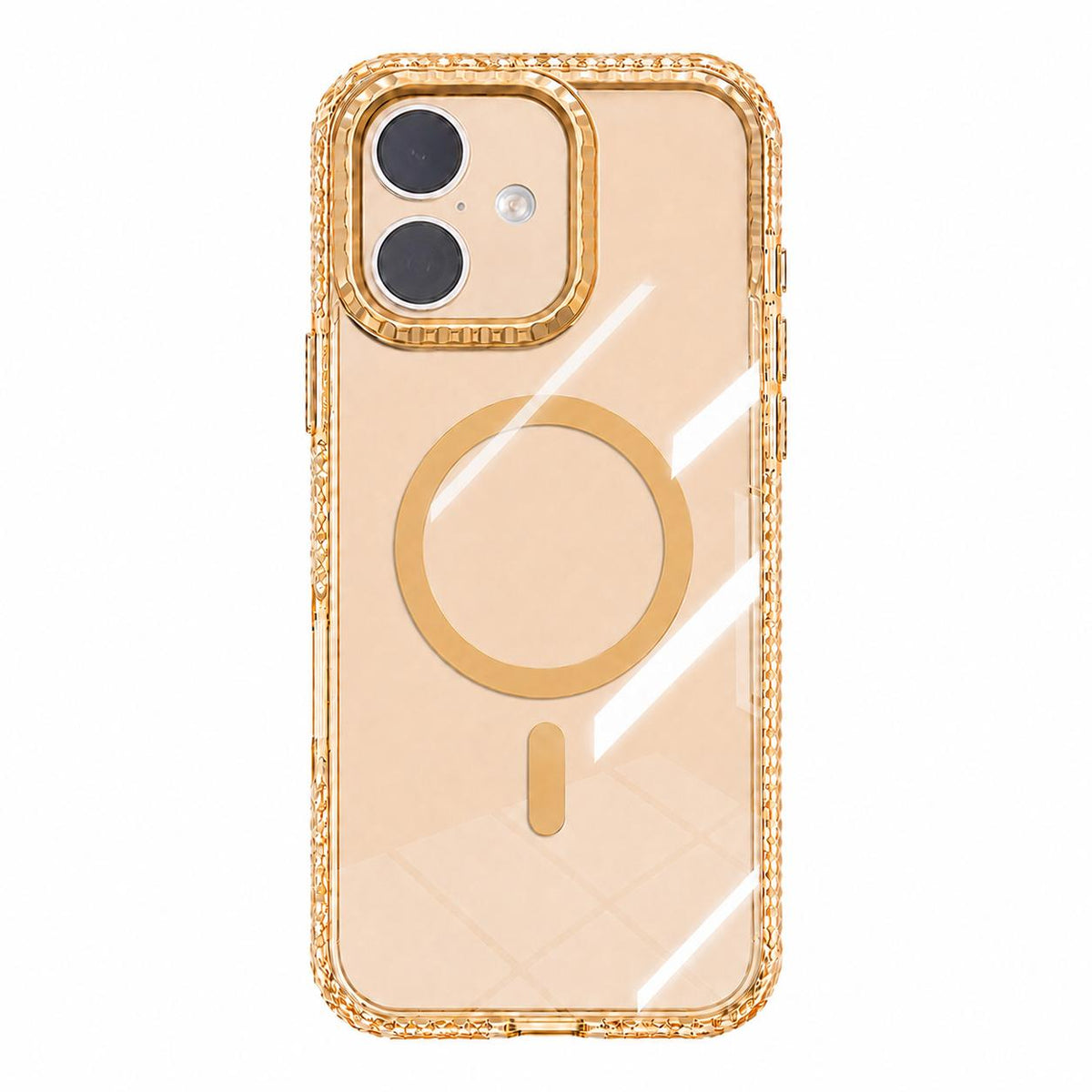 For iPhone 16 Kylin Pattern Transparent Magnetic Phone Case - Transparent Gold - EDA009693107B