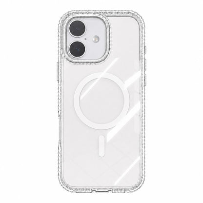 For iPhone 16 Kylin Pattern Transparent Magnetic Phone Case - Transparent - EDA009693107C