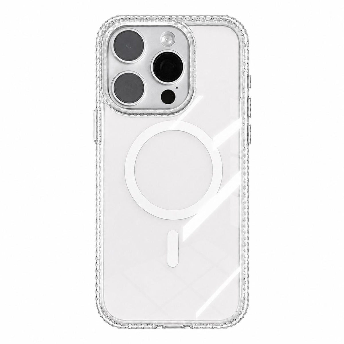 For iPhone 15 Pro Kylin Pattern Transparent Magnetic Phone Case - Transparent - EDA009693109C