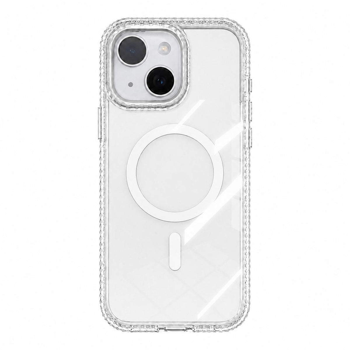 For iPhone 15 Kylin Pattern Transparent Magnetic Phone Case - Transparent - EDA009693110C