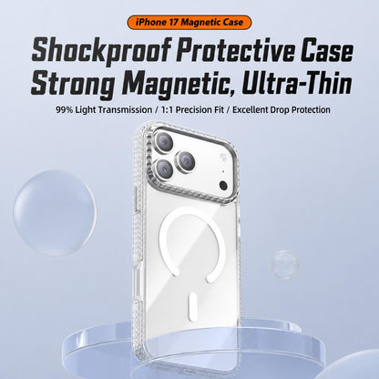 For iPhone 15 Kylin Pattern Transparent Magnetic Phone Case - Transparent Black - EDA009693110A
