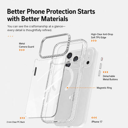 For iPhone 15 Pro Kylin Pattern Transparent Magnetic Phone Case - Transparent Black - EDA009693109A