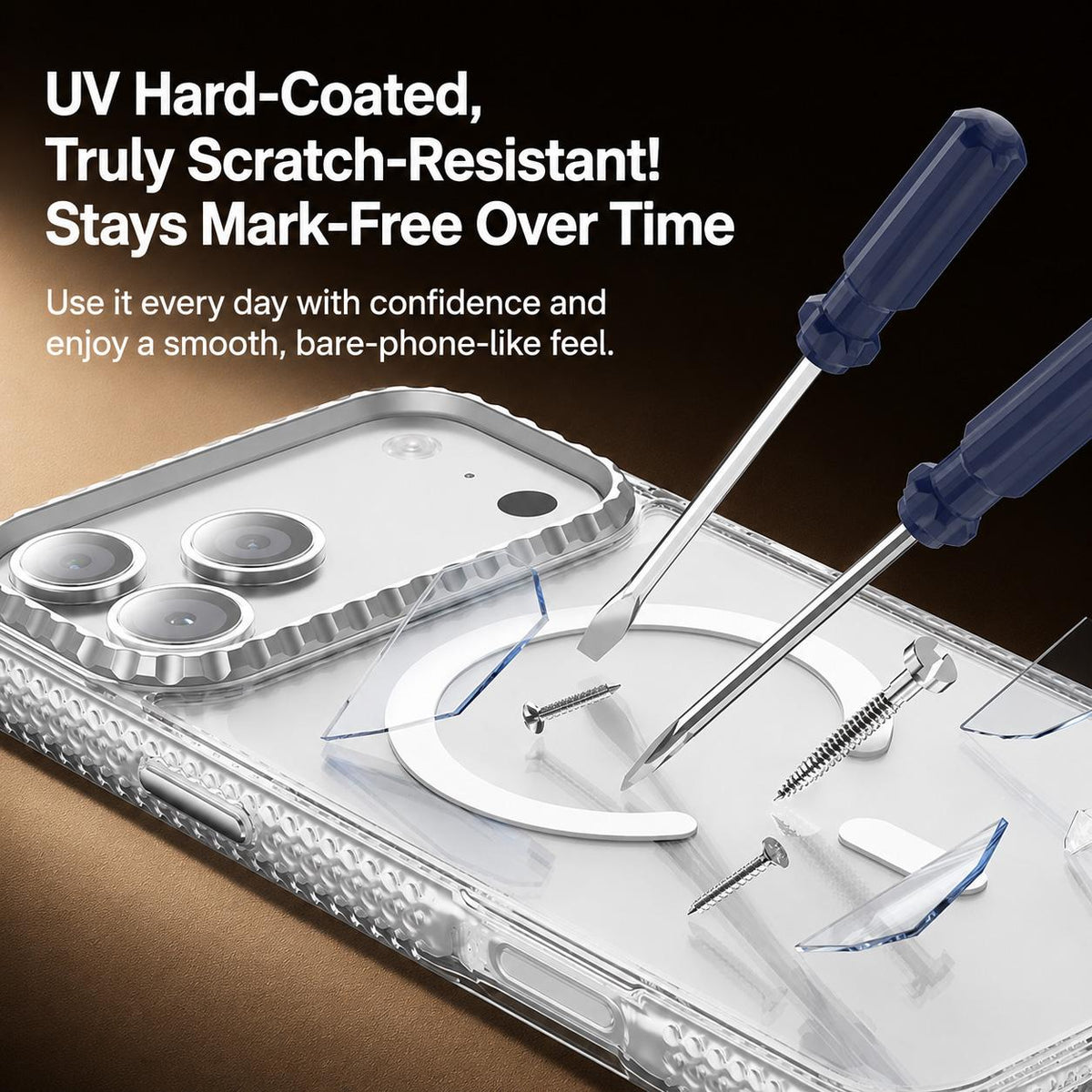 For iPhone 16 Kylin Pattern Transparent Magnetic Phone Case - Transparent Gold - EDA009693107B