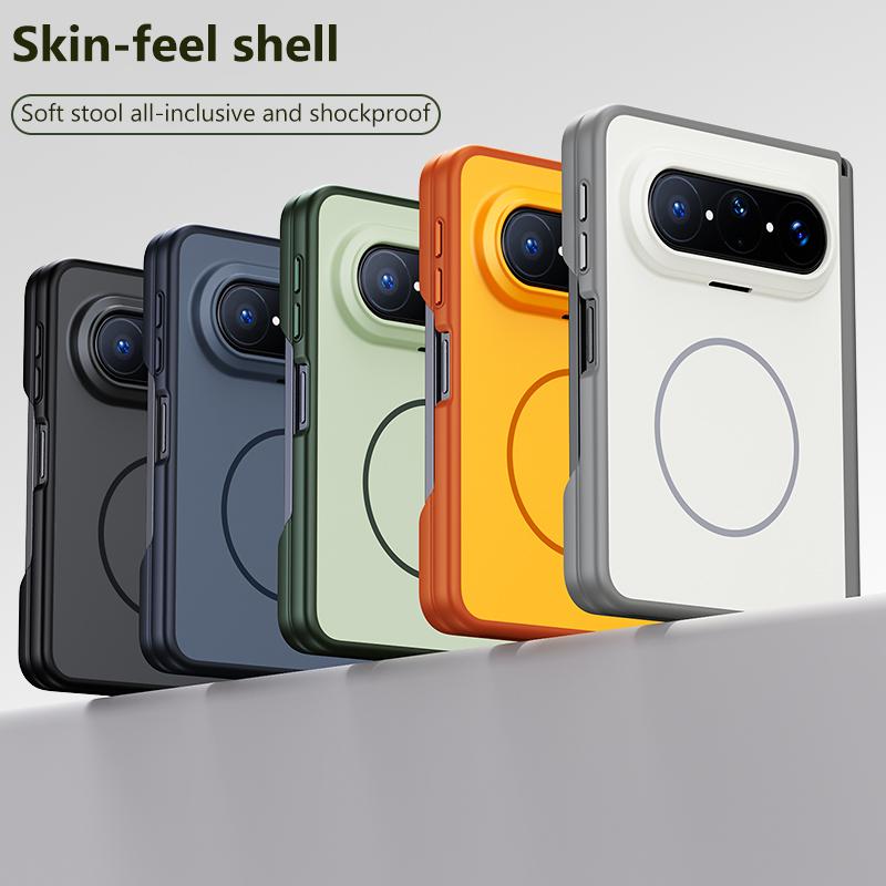 For Huawei Pura X Max Boundless Series Skin Feel Magnetic Full Coverage Phone Case - Orange - EDA009693601A