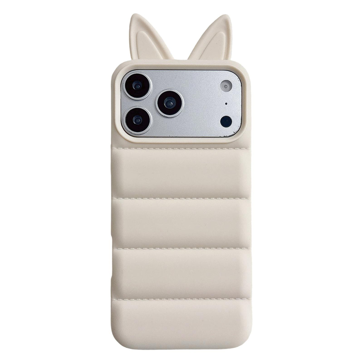 For iPhone 18 Pro Max / 17 Pro Max Foxs Ears Eiderdown TPU Phone Case - White - EDA009693701A