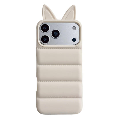 For iPhone 18 Pro Max / 17 Pro Max Foxs Ears Eiderdown TPU Phone Case - White - EDA009693701A