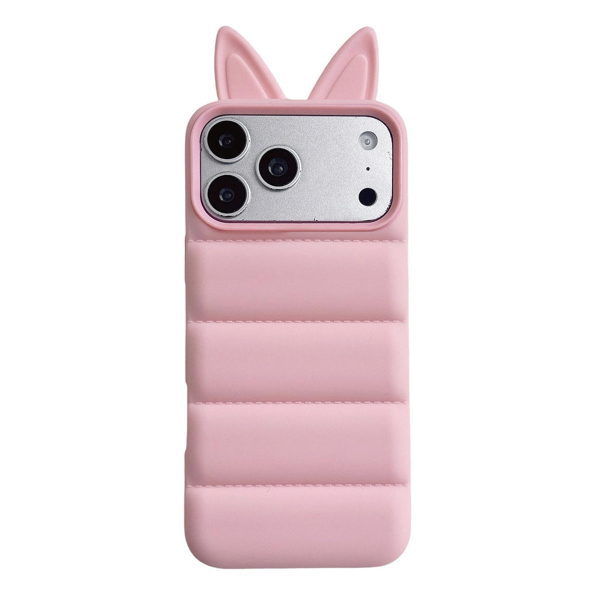 For iPhone 18 Pro / 17 Pro Foxs Ears Eiderdown TPU Phone Case - Pink - EDA009693702D
