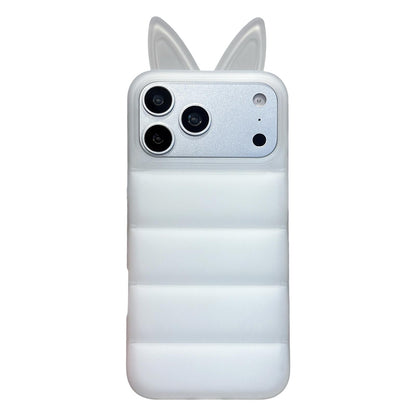 For iPhone 18 Pro / 17 Pro Foxs Ears Eiderdown TPU Phone Case - Transparent - EDA009693702E