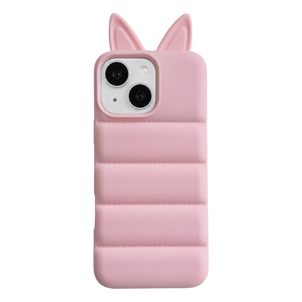For iPhone 14 Foxs Ears Eiderdown TPU Phone Case - Pink - EDA009693710D