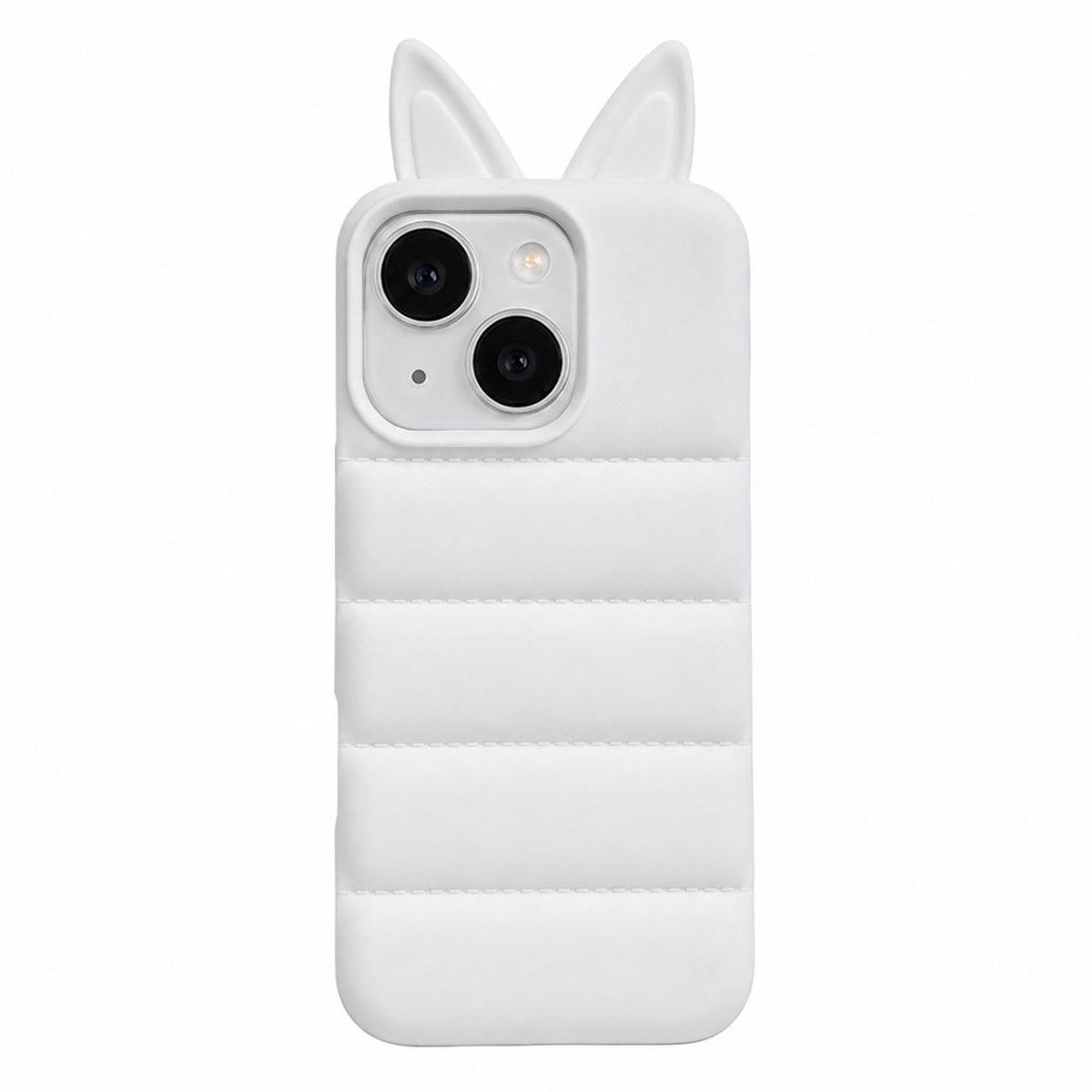 For iPhone 14 Foxs Ears Eiderdown TPU Phone Case - Transparent - EDA009693710E
