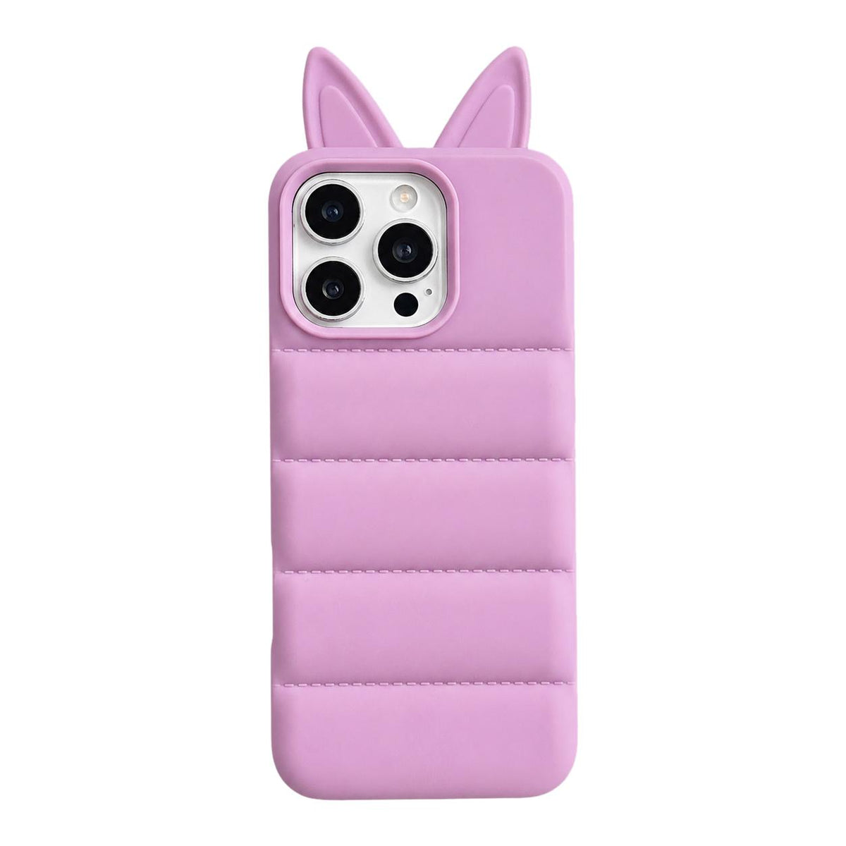 For iPhone 14 Pro Foxs Ears Eiderdown TPU Phone Case - Rose Red - EDA009693711B