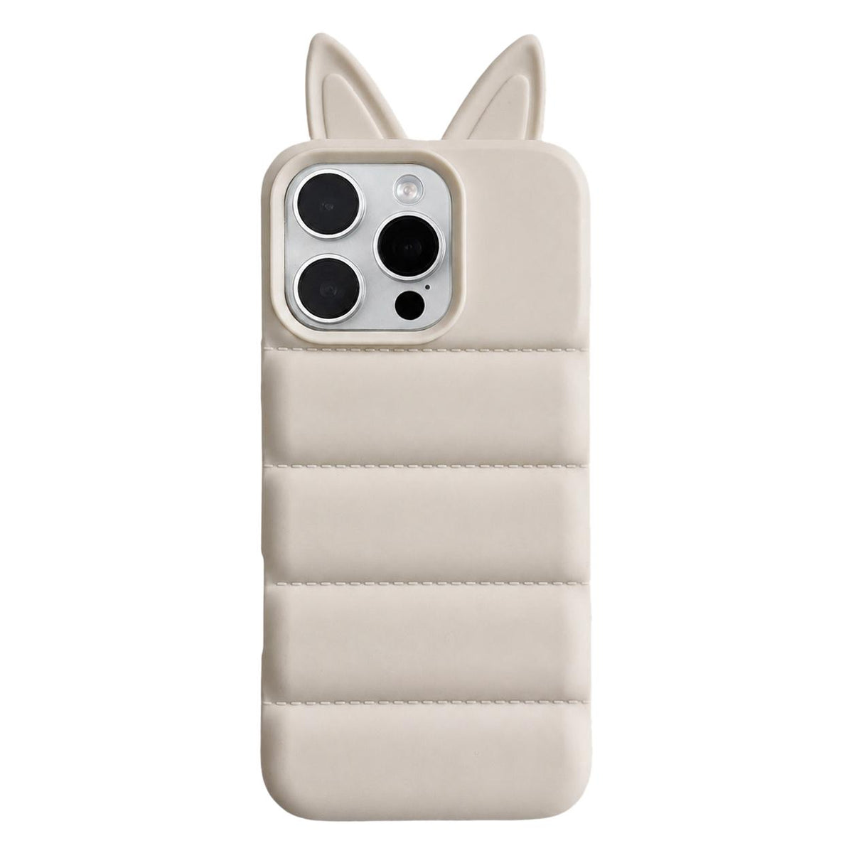 For iPhone 14 Pro Max Foxs Ears Eiderdown TPU Phone Case - White - EDA009693712A