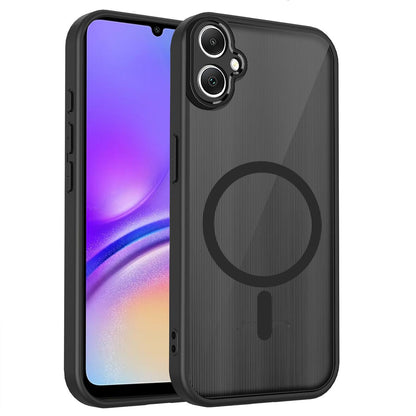 For Galaxy A05 / M05 / F05 4G Skin Feel Frosted PC+TPU Magnetic Phone Case - Transparent Black - EDA009695001A