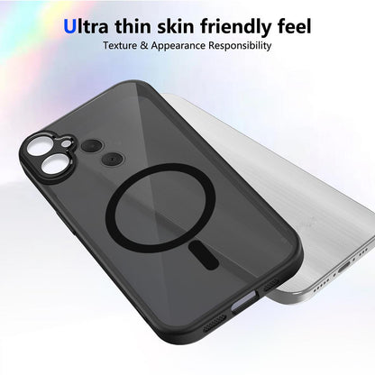 For Galaxy A05 / M05 / F05 4G Skin Feel Frosted PC+TPU Magnetic Phone Case - Transparent Black - EDA009695001A