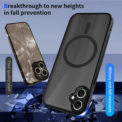 For Galaxy A05 / M05 / F05 4G Skin Feel Frosted PC+TPU Magnetic Phone Case - Transparent Black - EDA009695001A