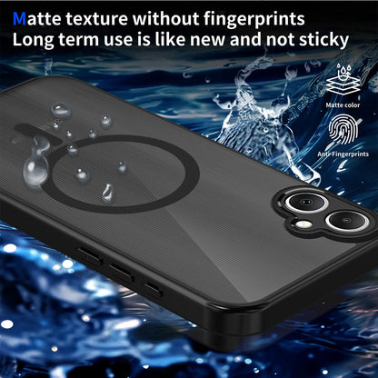 For Galaxy A05 / M05 / F05 4G Skin Feel Frosted PC+TPU Magnetic Phone Case - Transparent Black - EDA009695001A