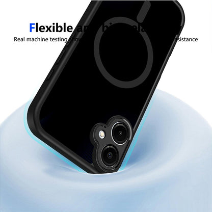 For Galaxy A07 / M07 / F07 4G Skin Feel Frosted PC+TPU Magnetic Phone Case - Transparent Black - EDA009695003A