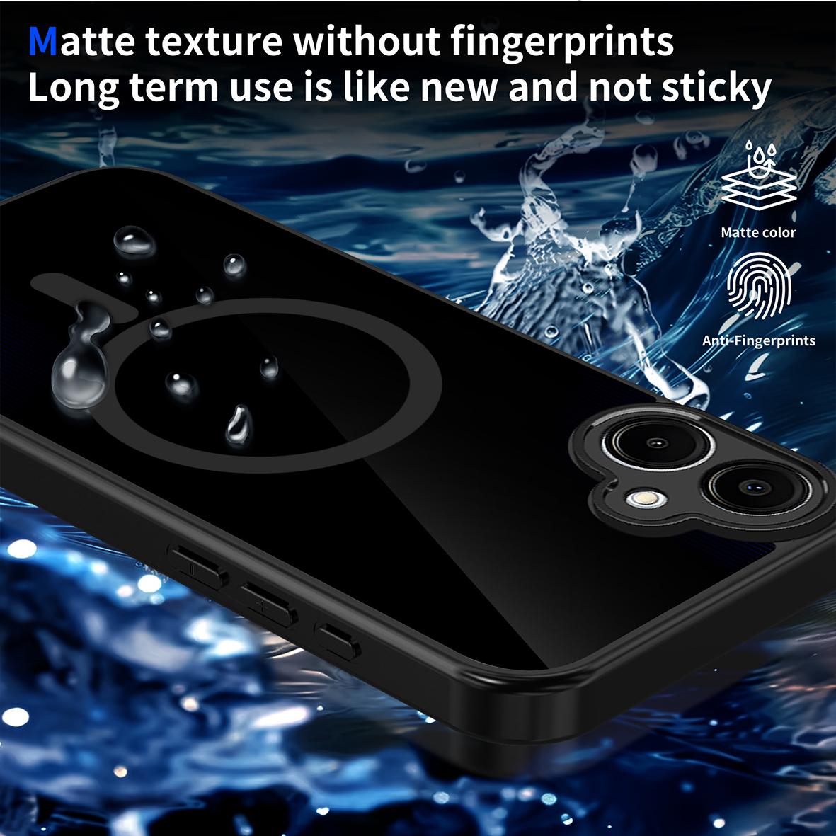 For Galaxy A07 / M07 / F07 4G Skin Feel Frosted PC+TPU Magnetic Phone Case - Transparent Black - EDA009695003A