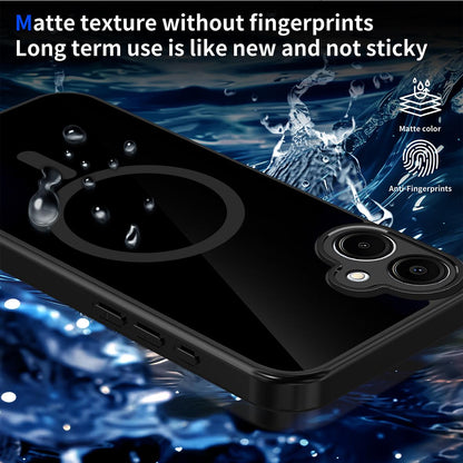 For Galaxy A07 / M07 / F07 4G Skin Feel Frosted PC+TPU Magnetic Phone Case - Transparent Black - EDA009695003A